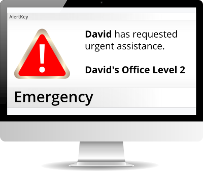 Alertkey Panic Alarm duress alert display